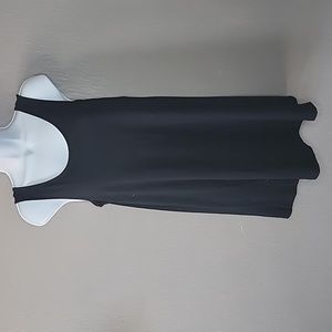 Black Tank Midi Dress/Coverup with White Crochet Back